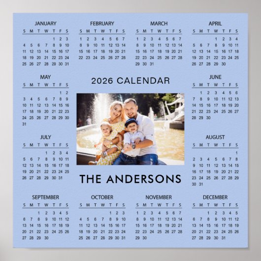 Add Your Own Family Photo 2026 Calendar |  Poster (Voorkant)