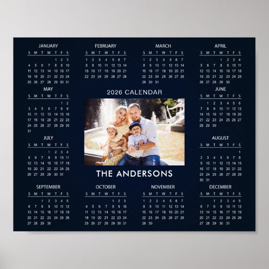 Add Your Own Family Photo 2026 Calendar |  Poster (Voorkant)
