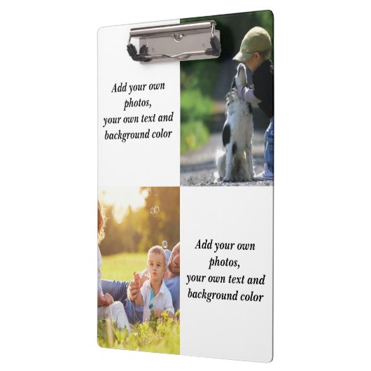 Add your own foto's, text and background throw pi klembord (Links)