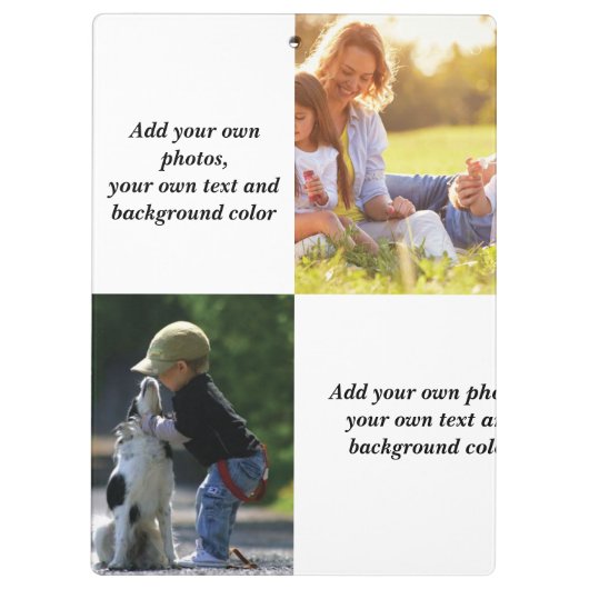 Add your own foto's, text and background throw pi klembord (Achterkant)