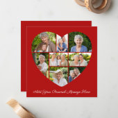 Add Your Own Greeting 8 Photo Collage Heart Notitiekaartje (Voorkant / Achterkant in situ)