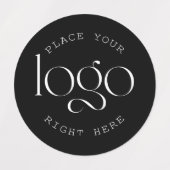 Add Your Own Logo Custom Business Modern Black Labels (Design 1)