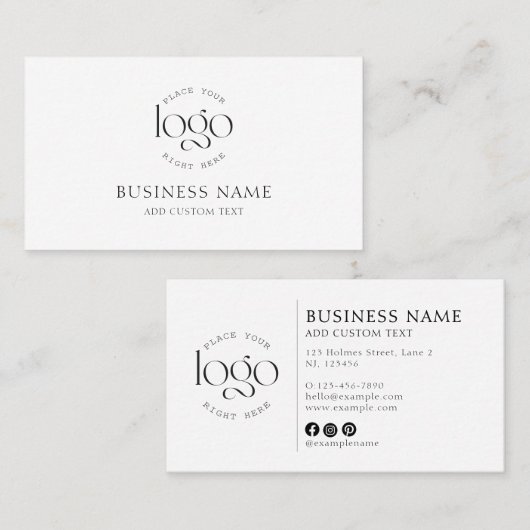 Add Your Own Logo DIY Branding Small Visitekaartje (Voorkant / Achterkant)