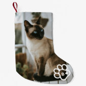 Add Your Own Photo Cat Pets Monogram Kleine Kerstsok (Voorkant)