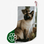 Add Your Own Photo Cat Pets Monogram Kleine Kerstsok (Achterkant)