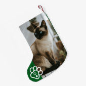 Add Your Own Photo Cat Pets Monogram Kleine Kerstsok (Achterkant (Hangend))