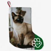 Add Your Own Photo Cat Pets Monogram Kleine Kerstsok (Voorkant)