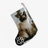 Add Your Own Photo Cat Pets Monogram Kleine Kerstsok (Achterkant (Hangend))