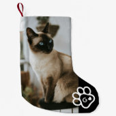 Add Your Own Photo Cat Pets Monogram Kleine Kerstsok (Voorkant)