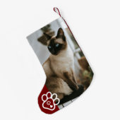 Add Your Own Photo Cat Pets Monogram Kleine Kerstsok (Achterkant (Hangend))