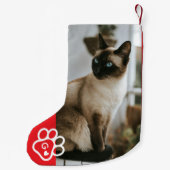 Add Your Own Photo Cat Pets Monogram Kleine Kerstsok (Achterkant)