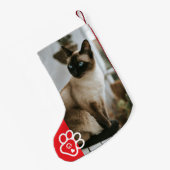 Add Your Own Photo Cat Pets Monogram Kleine Kerstsok (Achterkant (Hangend))