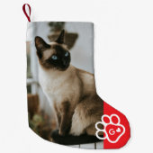 Add Your Own Photo Cat Pets Monogram Kleine Kerstsok (Voorkant)