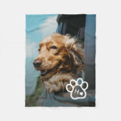 Add Your Own Photo Dog Pets Monogram Fleece Deken (Voorkant)