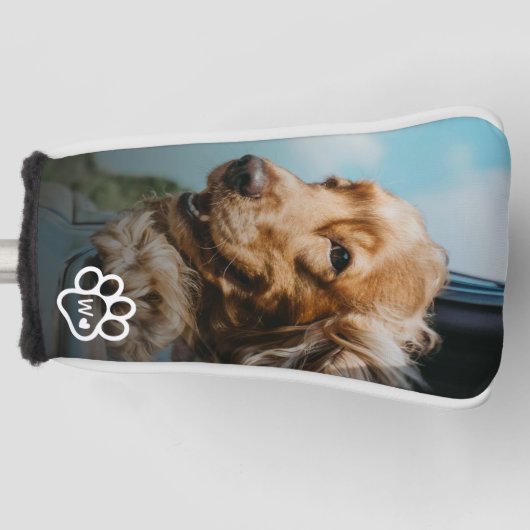 Add Your Own Photo Dog Pets Monogram Golfheadcover (Voorkant)