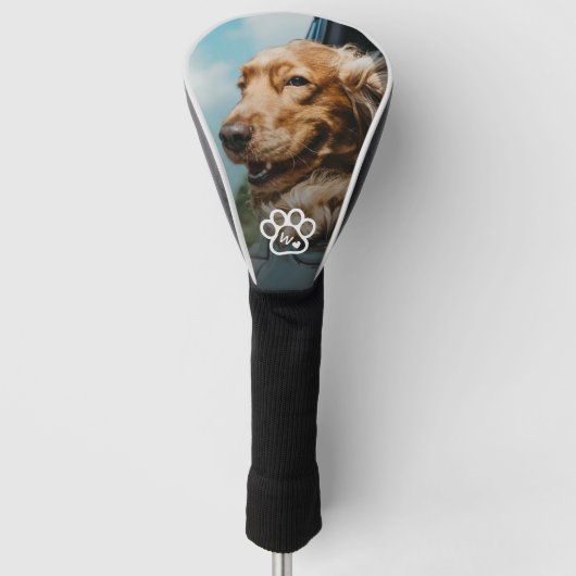 Add Your Own Photo Dog Pets Monogram Golfheadcover (Voorkant)