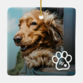 Add Your Own Photo Dog Pets Monogram Keramisch Ornament (Achterkant)