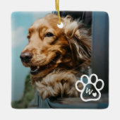 Add Your Own Photo Dog Pets Monogram Keramisch Ornament (Voorkant)
