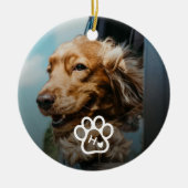 Add Your Own Photo Dog Pets Monogram Keramisch Ornament (Voorkant)