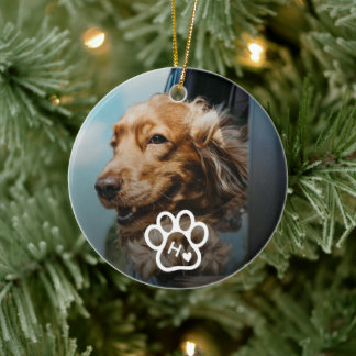 Add Your Own Photo Dog Pets Monogram Keramisch Ornament