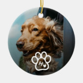 Add Your Own Photo Dog Pets Monogram Keramisch Ornament (Voorkant)