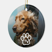 Add Your Own Photo Dog Pets Monogram Keramisch Ornament (Links)
