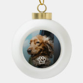 Add Your Own Photo Dog Pets Monogram Keramische Bal Ornament (Voorkant)