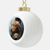 Add Your Own Photo Dog Pets Monogram Keramische Bal Ornament (Rechts)