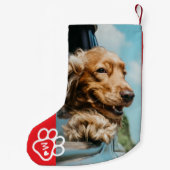 Add Your Own Photo Dog Pets Monogram Kleine Kerstsok (Achterkant)