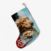 Add Your Own Photo Dog Pets Monogram Kleine Kerstsok (Achterkant (Hangend))