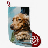 Add Your Own Photo Dog Pets Monogram Kleine Kerstsok (Voorkant)