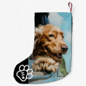Add Your Own Photo Dog Pets Monogram Kleine Kerstsok (Achterkant)