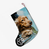 Add Your Own Photo Dog Pets Monogram Kleine Kerstsok (Achterkant (Hangend))