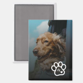 Add Your Own Photo Dog Pets Monogram Magneet (Voorkant / Achterkant)