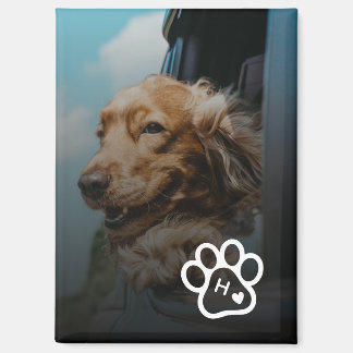 Add Your Own Photo Dog Pets Monogram Magneet