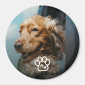 Add Your Own Photo Dog Pets Monogram Magneet (Voorkant)