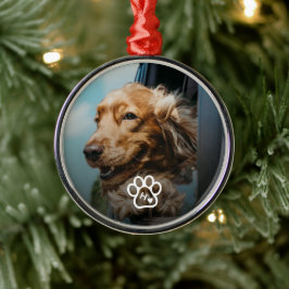 Add Your Own Photo Dog Pets Monogram Metalen Ornament