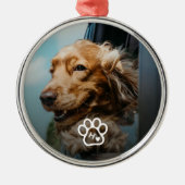 Add Your Own Photo Dog Pets Monogram Metalen Ornament (Voorkant)