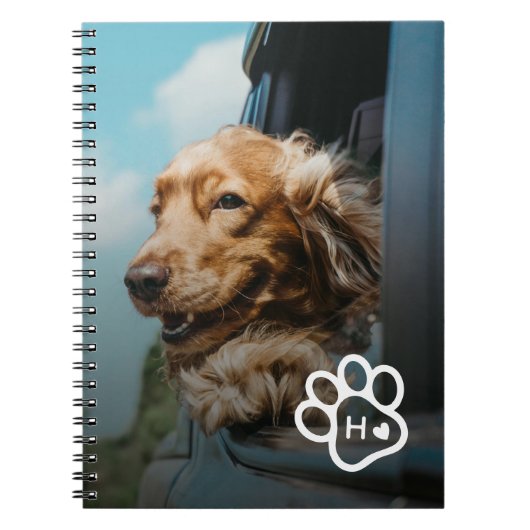 Add Your Own Photo Dog Pets Monogram Notitieboek (Voorkant)
