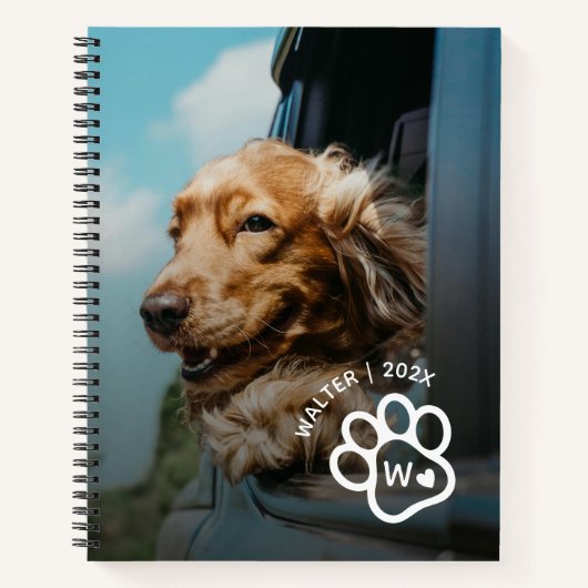 Add Your Own Photo Dog Pets Monogram Notitieboek (Voorkant)