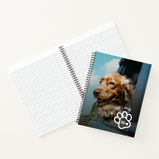 Add Your Own Photo Dog Pets Monogram Notitieboek (Binnen)
