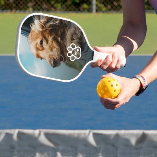 Add Your Own Photo Dog Pets Monogram Pickleball Paddle (Insitu)