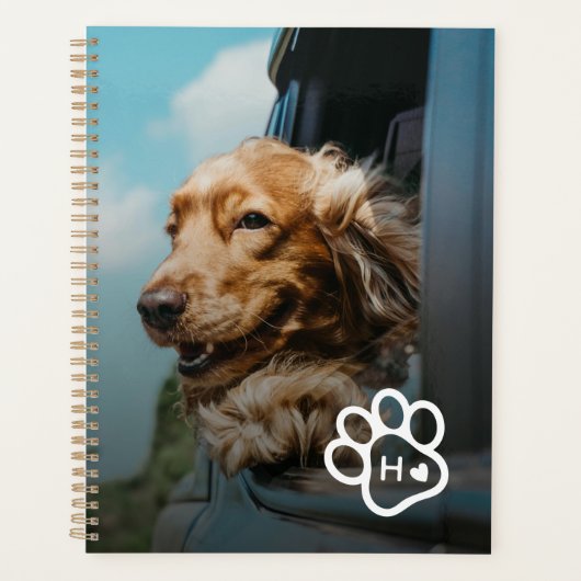 Add Your Own Photo Dog Pets Monogram Planner (Voorkant)