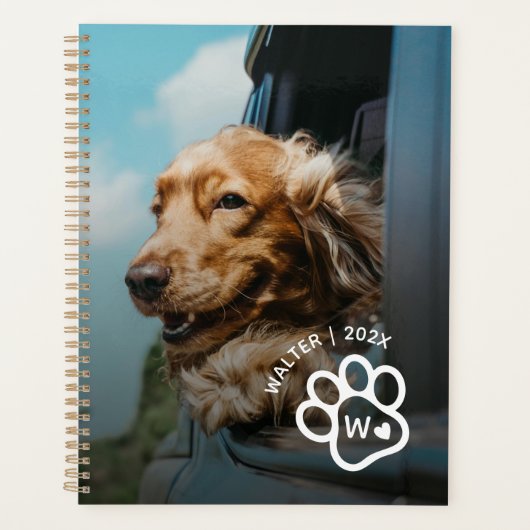 Add Your Own Photo Dog Pets Monogram Planner (Voorkant)