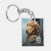 Add Your Own Photo Dog Pets Monogram Sleutelhanger (Voorkant Links)