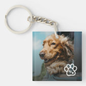 Add Your Own Photo Dog Pets Monogram Sleutelhanger (Voorkant)