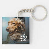 Add Your Own Photo Dog Pets Monogram Sleutelhanger (Achterkant)