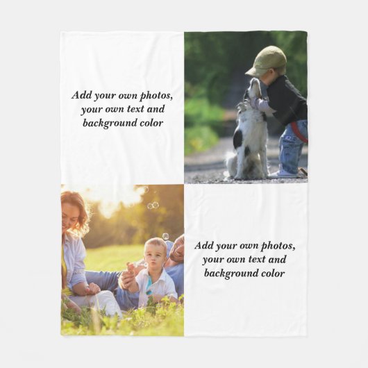 Add your own photos, text and background throw pi fleece deken (Voorkant)