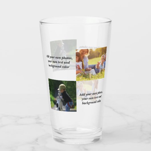 Add your own photos, text and background throw pi glas (Achterkant)