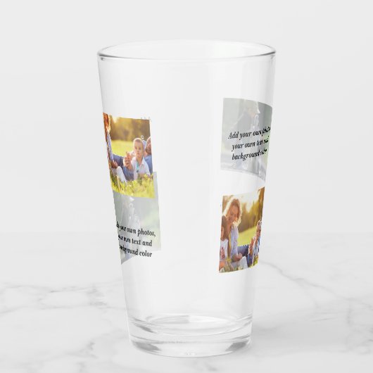 Add your own photos, text and  background throw pi glas (Rechts)